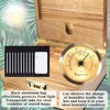 TMKEFFC Large Wooden Box with Combination Lock,Humidity Meter,Removable Tray,10 Light-safe