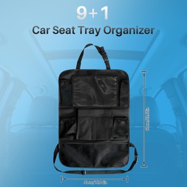 Giococo 2 PCS Backseat Car Organizer for Kid With Clear 10" Tablet Holder And 10 Storage Pockets, Seat Back Protector for Kids, Car Organizer Back Seat for Kids Family Road Trip Essentials Travel