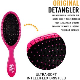 Wet Brush, El Original Detangler, Cepillo Desenredante, Rosa, Cerdas IntelliFlex, Diseño Rosa con Stickers, Cepilla Fácil y Adiós Nudos, Diseño para Cabello Normal, Unisex, Adultos