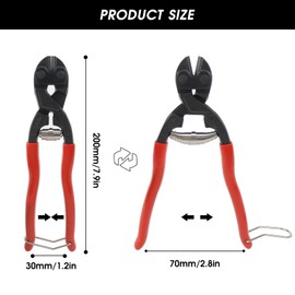 FSWWSF Bolt Cutter 200 mm Bolt Cutter Small Cr-V Cuts Bolts Pins Wire Grid Made of Metal up to 9 mm Professional