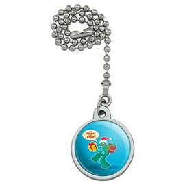 GRAPHICS & MORE Gumby in Santa Hat with Gifts Here Comes The Fun Ceiling Fan and Light Pull Chain