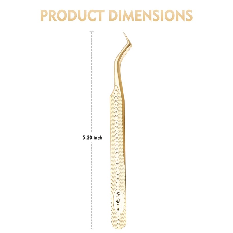 Ms.Queen Lash Tweezers for Eyelash Extension-Professional Lashing Tweezers for Mega