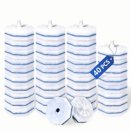 40 Toilet Wand Refills for Clorox Toilet Wand, Disposable Toilet Brush Head with Rich Foaming, Extra Thick Triple-layer Refills, Strong Cleaning & Scrubbing Power, Won't Fall Off or Fall Apart
