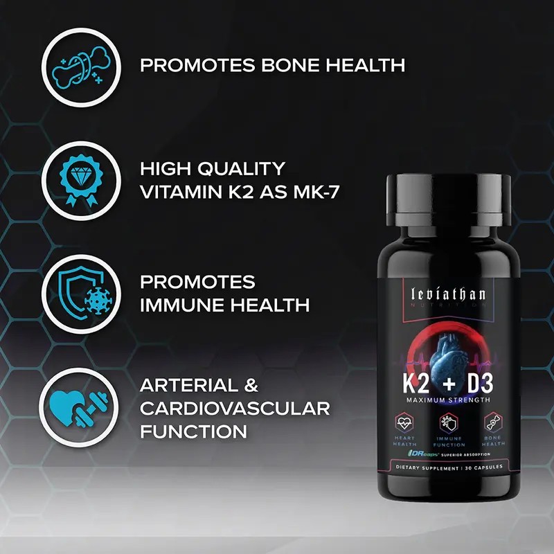 Leviathan Nutrition Vitamin D3 K2 – 5000 IU D3 +