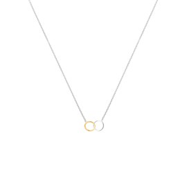 Elli 0111281113 Women's Necklace with Circle Pendant Gold-Plated 925 Silver, 45 cm, Facet cut, No Gemstone