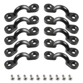 Runseaway 10PCS Kayak Pad Eye Deck Loops Tie Down with Screws, Nylon Bungee Deck Loops Tie Down Pad Eye for Kayak Rigging Boat