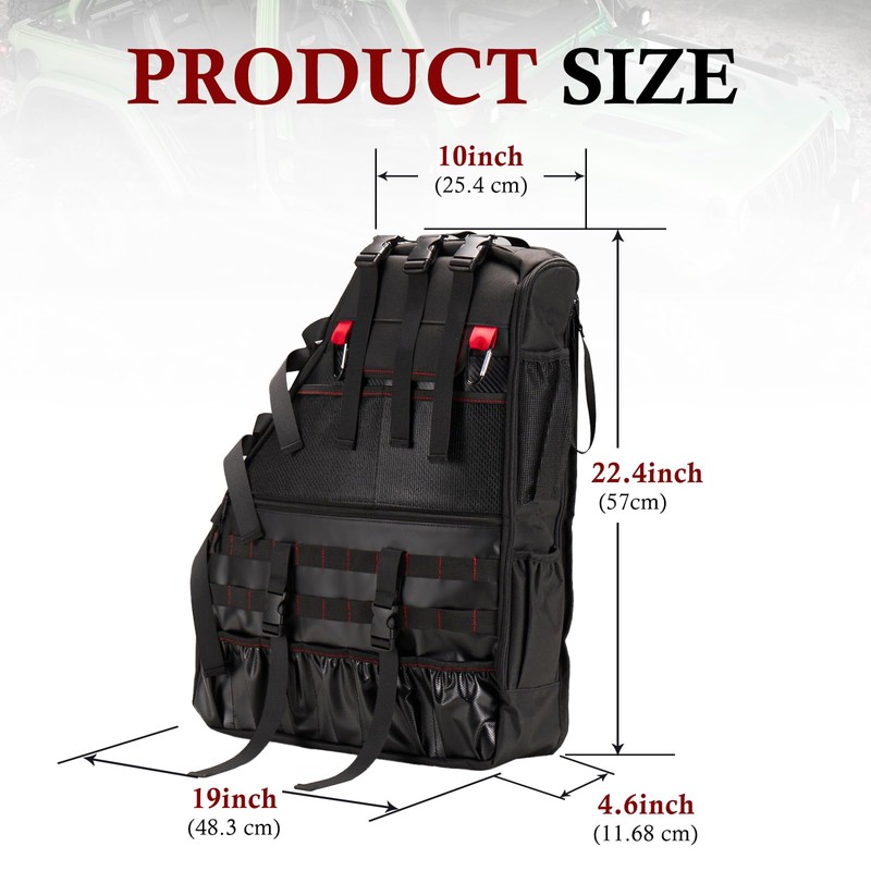 BUNKER INDUST 2 Pcs Roll Bar Storage Bag for 1997-2023