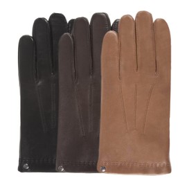 isotoner Women's Leather Gloves, brown