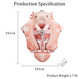 Mambobaby Float Non-Inflatable Baby Swimming Pool Float with Exclusive Patent - Skin Friendly Trainer for Infants & Toddlers-Pink