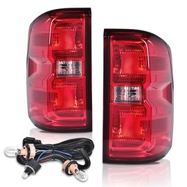 PIT66 Tail Lights Compatible With Chevy Silverado 1500 2500 HD 2016-2019, Fit GMC Sierra 3500 HD 2016-2019 Rear Tail Lamp Lights Assembly With W/Bulbs and Wiring Harness Luz Trasera