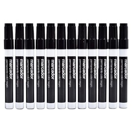 Office Depot Marcador Permanente | Punta Cincel | 12 piezas | Color Negro