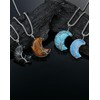 YL Crescent Moon Healing Crystal Necklace for Women, Tree Life