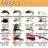Qievcrme Fly Fishing Flies Assortment Kit-40/72/102pcs Fly Fishing Lures with
