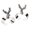 EDZARD Set of 2 Napkin Rings Stag Elegant Silver-Plated Length