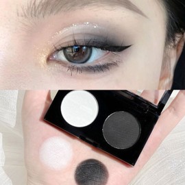 Black Eyeshadow Palette, Smokey Gothic White Eye Shadows Make Up Palettes Matte Cold Toned Long Lasting Waterproof Eye Shadow Pallets for Women Girls Goth Christmas Gifts