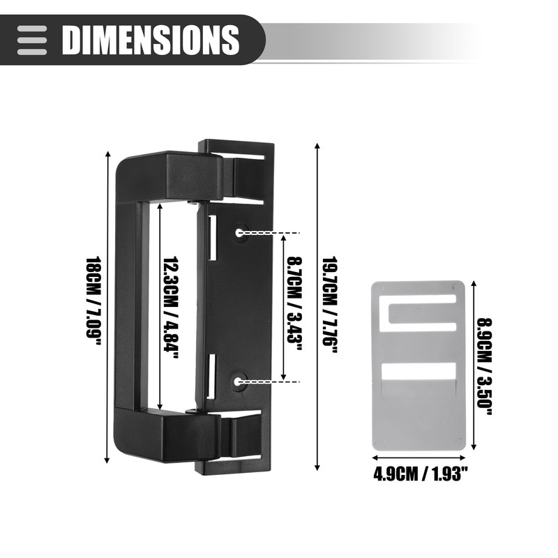 Motoforti Universal RV Refrigerator Door Handle Holder, Plastic, Black, 1