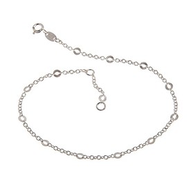 Silver Belcher Chain Anklet with Cut Design – Width: 2 mm Wide Length 23 – 30 cm 925 Silver