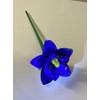 Blue Tiger Lily Glass Flower. One-of-a-kind. Life Size 20" long.