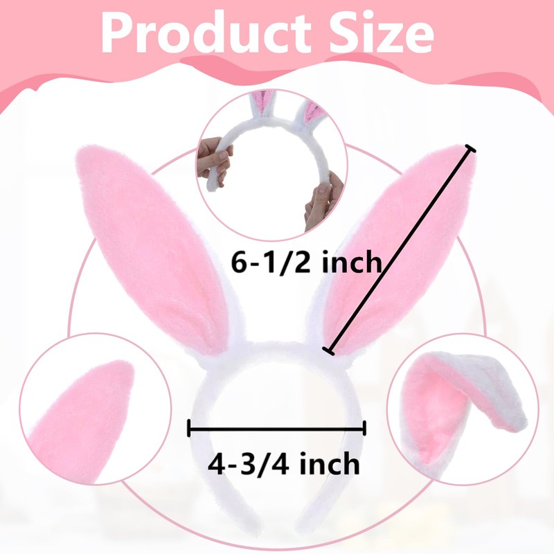 TopTie Easter Bunny Ears Headband for Adults & Kids, Plush