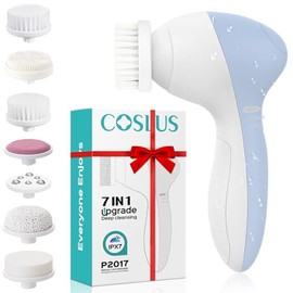 Cepillo de limpieza facial [más reciente 2021] resistente al agua cepillo eléctrico facial con 7 cabezales de repuesto para diferentes aplicaciones, e
