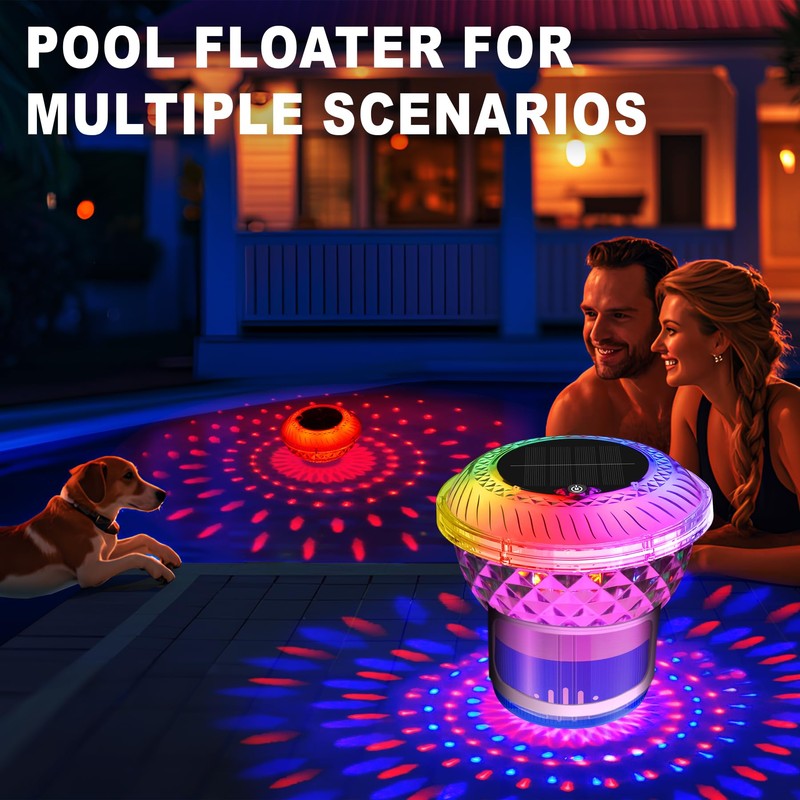 DeeprBling Dosing Float Pool with Marquee Solar Lights, Chlorine Dosing