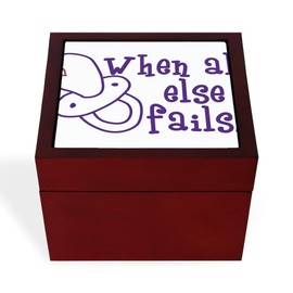 CafePress When All Else Fails Memory Keepsake Jewelry Box, 5"x5"x3.75"