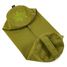 Yoga Studio Organic Cotton Bolster Bolster with Handle and Zip - Olive Green