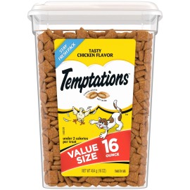 Temptations Crunchy & Soft Cat Treats - 16oz (Tasty Chicken Flavor)