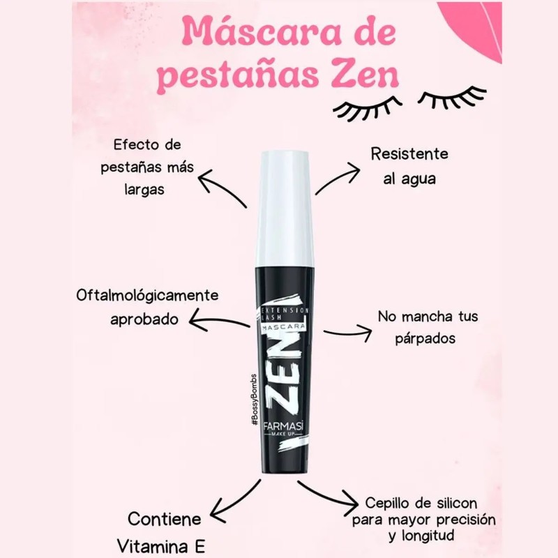 Mascara De Pestañas Zen Farmasi Con Vitamina E Rimel