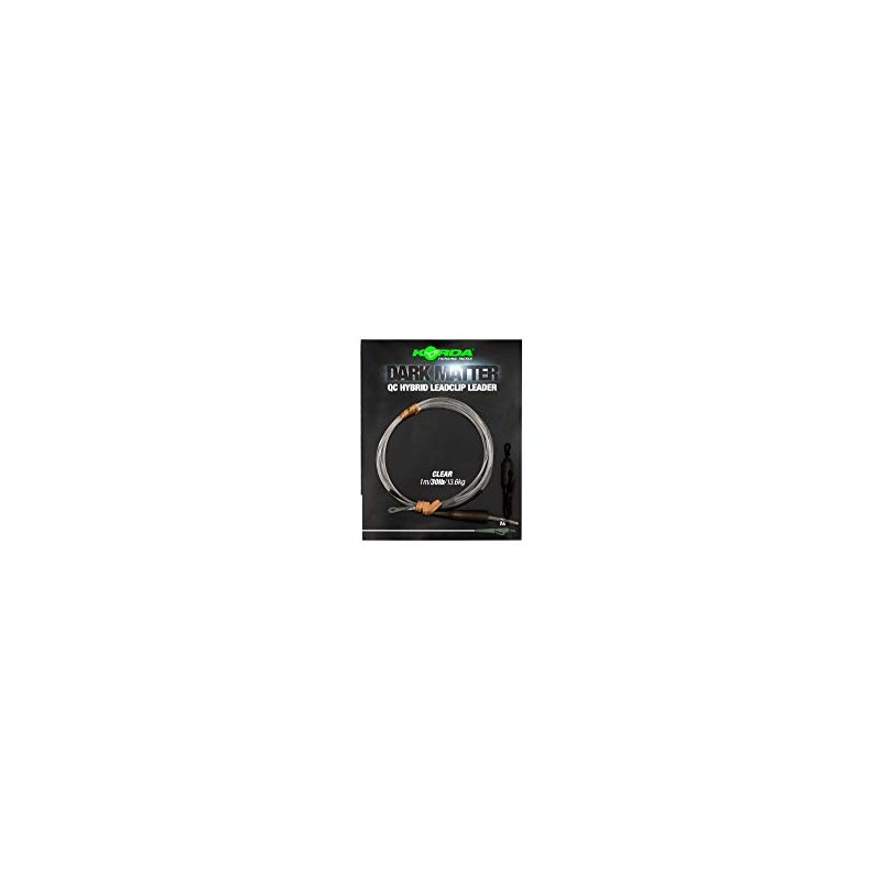 Korda Dark Matter QC Hybrid Leadclip 1m Leader 30lb: Clear
