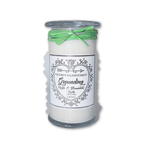 Nature's Enlightenment Grounding Crystal Candle - Handmade Soy Candle-Pyrite &