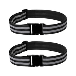 PATIKIL Adjustable Reflective Running Belt 1.9 Inch, 2 Pcs Glow Pt Belt Sash for Cycling Walking Motorcycle Gear, Black