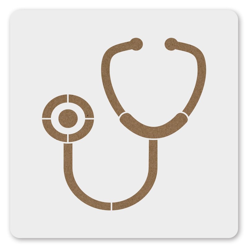 MAGJUCHE Stethoscope Stencil 6 Inches, Reusable Medical Stencil for Painting