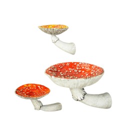 3Pcs Resin Mushroom Wall Shelf Whimsical Floating Craft Rack Mushroom Wall Mounted Shelves for Bedroom Living Room