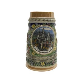 Essence of Europe Gifts 0.55 Liter | OktoberfestHaus Bier Krug Beer Mugs for Men Ceramic Stein With Germany Ludwig's Castle - Beer Lover Gift Tankard Jarras de Cerveza Collectible Beer Steins