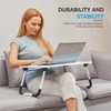 BUYIFY Folding Lap Desk, 23 Inch Portable Wood Blue Laptop
