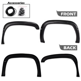 PIT66 4PCS Fender Flares Compatible with Dodge Ram 1500/2500/3500 Models Only 1994 1995 1996 1997 1998 1999 2000 2001, Textured Matte Pickup Truck Accessories Trim Cover Protector