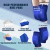UMACWIN Volleyball Accessories Set: Blue Knee Pads, Arm Sleeves, Sweatband,