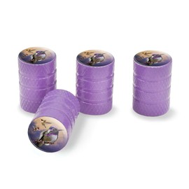 Hummingbirds Valve Stem Caps for Tire Rim Wheel Aluminum - Purple