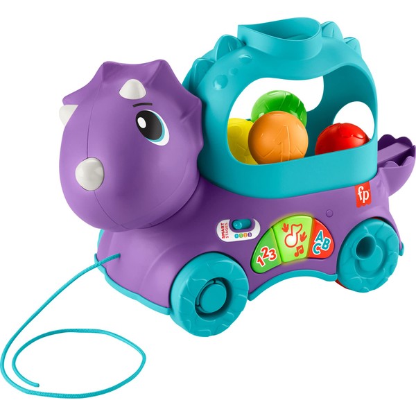 Fisher-Price Toddler Learning Toy Poppin’ Triceratops Dinosaur Pull-Along Ball Popper