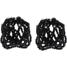 2 Piezas Red De Redecilla Bobinas De Pelo Cepillo De Drenaje Flexible Redecilla Para El Cabello Redecilla De Pelo De Perla Accesorios Para Mujer Black