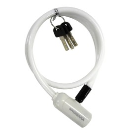 Bicycle Key Mini Dimple Wire Lock 23.6 inches (60 cm), White 43964