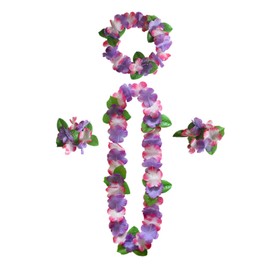 duoyif Hawaiian Necklaces, Hawaii Flower Chain, Flower Chain, Hair Band, Bracelets, Grass Skirt, Party Costume Accessories, Flower Chain for Cheerleading, Birthday, Carnival, Beach Parties, Polyester