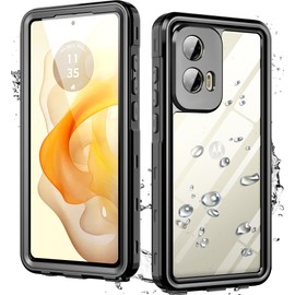 Hllhunkhe for Moto G Stylus 5G 2024 Case with Built-in Screen Protector, Waterproof Case Rugged Full Body Underwater Dustproof Shockproof Drop Proof Protective Cover Case, Black