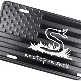 BLVD No Step On Snek American Flag License Plate Tag Embossed/Laser Etched.