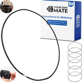 Universal Rubber Band for Rubbish Bins, Pack of 6, Size M, Fits up to 30 L Single Inserts, Compatible with Wesco Wheelie Bins, 50 cm Elastic Rubber Ring, Wheelie Bin Bands Rubber, Rubber Band Rubbish