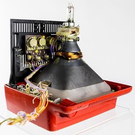 History Galore 24x36 Gallery Poster, A Monochrome CRT as seen Inside a TV The CRT is The Single Largest Component in a CRT TV