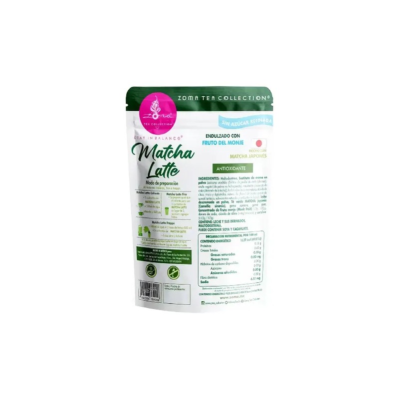 Te Verde Zoma Tea Antioxidante Matcha Latte 800 G