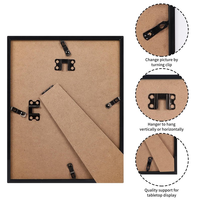 Giftgarden Black 10x8 Photo Frame, Sleek Thin Design Picture Frames