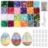 BOFUNX Styrofoam Eggs Craft Set, 24 Easter Eggs for Hanging